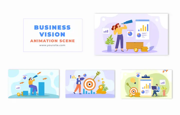 Flat Design Character Business Vision Animation Scene